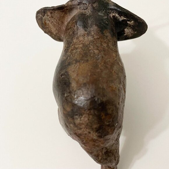 Vintage Elephant Trunk Up Metal Figurine 6 Inch Long Figure Flaws - Picture 11 of 16